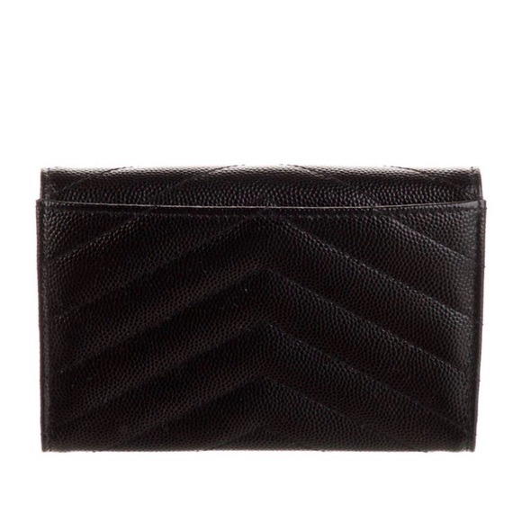 Yves Saint Laurent Black Wallet with Gold Logo - Picture 2 of 4